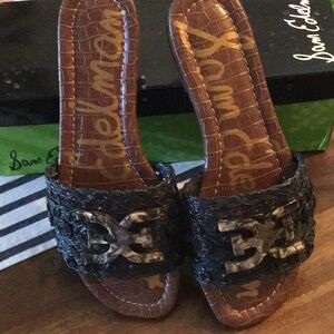 Sam Edelman black raffia sandals